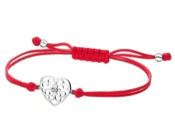 Apart Bransoletka z elementami białego złota i brylantem - serce - 0,008 ct - próba 585< Bransoletki Z Diamentami