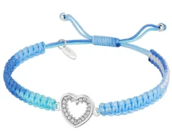 Outlet Apart Bransoletka z elementami srebra i cyrkoniami z efektem Tie Dye - serce