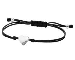 Clearance Apart Bransoletka z elementami białego złota i brylantem - serce - 0,008 ct - próba 585