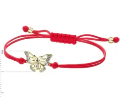 Apart Bransoletka z elementami żółtego złota i diamentami - motyl - 0,01 ct - próba 375< Wszystkie