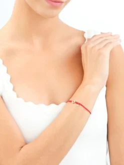 Apart Bransoletka z elementami żółtego złota i diamentem - serca - 0,003 ct - próba 375< Wszystkie