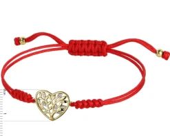 Best Apart Bransoletka z elementami żółtego złota z diamentami - serce, drzewko - 0,01 ct - próba 375