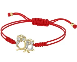 Apart Bransoletka z elementami żółtego złota i diamentami - sowy - 0,02 ct - próba 375