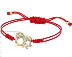 Apart Bransoletka z elementami  żółtego złota i diamentami - sowy - 0,02 ct - próba 375