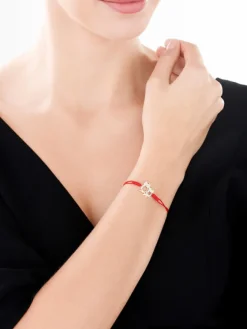 Apart Bransoletka z elementami  żółtego złota i diamentami - sowy - 0,02 ct - próba 375
