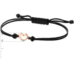 Apart Bransoletka z elementami różowego złota i diamentem - serce - 0,004 ct - próba 375< Bransoletki Z Diamentami