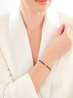 Apart Bransoletka z elementami różowego złota i diamentem - serce - 0,004 ct - próba 375< Bransoletki Z Diamentami