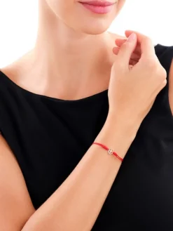 Discount Apart Bransoletka z elementami żółtego złota i diamentem - koniczyna - 0,006 ct - próba 375