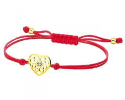 Apart Bransoletka z elementami z żółtego złota i brylantem - serce - 0,008 ct - próba 585< Wszystkie