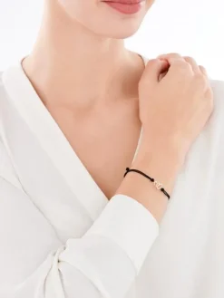 Apart Bransoletka z elementami żółtego złota i diamentem - serca - 0,004 ct - próba 375< Bransoletki Z Diamentami