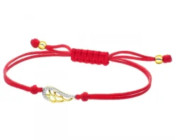 Apart Bransoletka z elementami żółtego złota i diamentami - skrzydło - 0,01 ct - próba 375< Bransoletki Z Diamentami