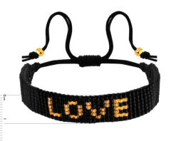 Discount Apart Bransoletka z elementami z żółtego złota i koralikami - love