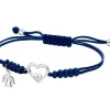 Outlet Apart Bransoletka z elementami białego złota i diamentem - aniołek, serce - 0,003 ct - próba 585
