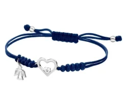 Outlet Apart Bransoletka z elementami białego złota i diamentem - aniołek, serce - 0,003 ct - próba 585