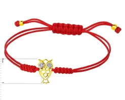 Apart Bransoletka z elementami żółtego złota i diamentami - sowa - 0,006 ct - próba 375< Bransoletki Z Diamentami