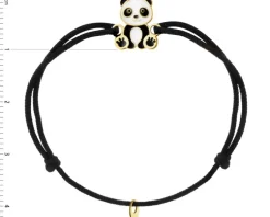 Outlet Apart Bransoletka z emalią i  elementami z żółtego złota - miś panda