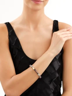 Artelioni Bransoletka z mosiądzu pozłacana z agatami< Wszystkie