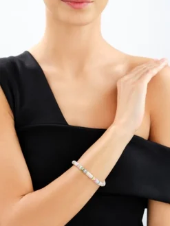 Hot Artelioni Bransoletka z mosiądzu pozłacana z kwarcami