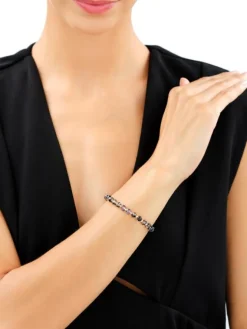 Hot Artelioni Bransoletka z mosiądzu rodowana ze szklanymi detalami
