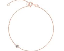 Apart Bransoletka z różowego i białego złota z diamentem - 0,007 ct - próba 375< Bransoletki Z Diamentami