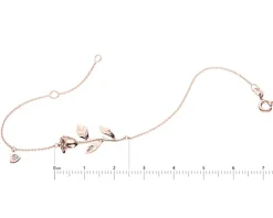 Apart Bransoletka z różowego złota z diamentem - kwiat, róża, serce - 0,004 ct - próba 375< Bransoletki Z Diamentami