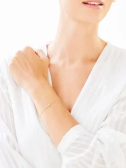 Sale Apart Bransoletka z żółtego i białego złota z diamentem - 0,007 ct - próba 585