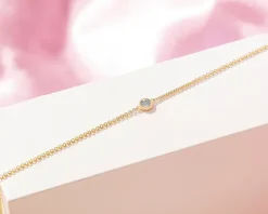 Sale Apart Bransoletka z żółtego i białego złota z diamentem - 0,007 ct - próba 585