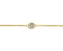 Sale Apart Bransoletka z żółtego i białego złota z diamentem - 0,007 ct - próba 585