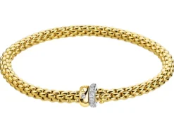 New Fope Bransoletka z żółtego i białego złota z brylantami - 0,29 ct - próba 750