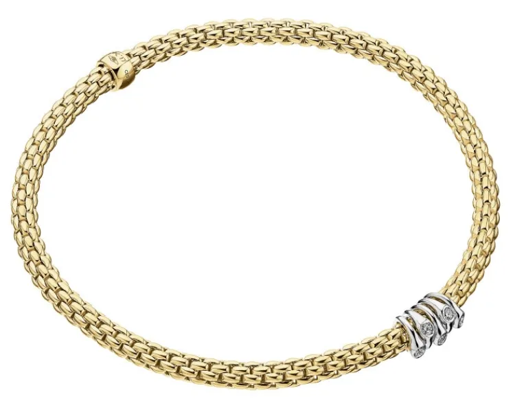 Discount Fope Bransoletka z żółtego i białego złota z brylantami - 0,07 ct - próba 750