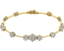 Hot Apart Bransoletka z żółtego i białego złota z brylantami - 18 cm - 1,75 ct - próba 585