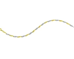 Online Apart Bransoletka z żółtego i białego złota z diamentami - 18 cm - 0,09 ct - próba 375
