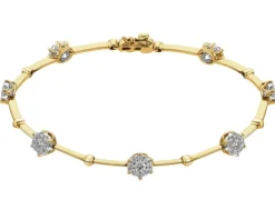 Apart Bransoletka z żółtego i białego złota z brylantami - 18 cm - 0,90 ct - próba 585< Bransoletki Z Diamentami