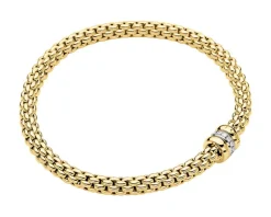 Fope Bransoletka z żółtego i białego złota z brylantami - 19 cm - 0,10 ct - próba 750< Wszystkie
