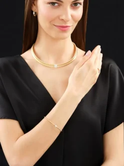 Apart Bransoletka z żółtego i białego złota z brylantami - 0,13 ct - próba 750< Wszystkie