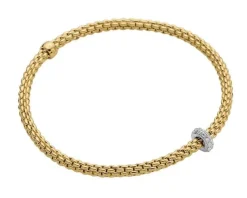 Outlet Fope Bransoletka z żółtego i białego złota z brylantami - 0,18 ct - próba 750