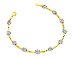 Apart Bransoletka  z żółtego i białego złota z brylantami - 18 cm - 1,15 ct - próba 585< Bransoletki Z Diamentami