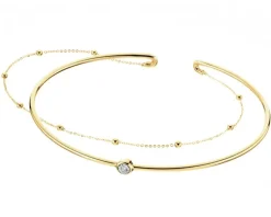 Apart Bransoletka z żółtego i białego złota z brylantem - 0,03 ct - próba 585< Bransoletki Z Diamentami