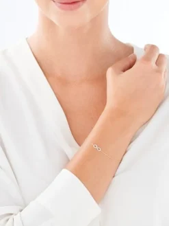 Apart Bransoletka z żółtego złota diamentami - nieskończoność - 0,08 ct - próba 585