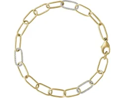 Online Apart Bransoletka z żółtego złota z diamentami - 19 cm - 0,25 ct - próba 585