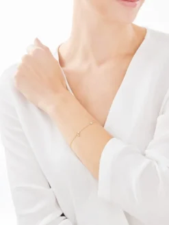 Online Apart Bransoletka z żółtego złota z diamentami - koliber, koniczyna, kwiat - 0,01 ct - próba 375