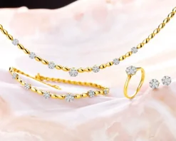 Sale Apart Bransoletka z żółtego złota z brylantami - 18 cm - 0,63 ct - próba 585