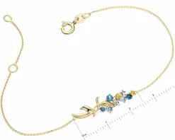Apart Bransoletka z żółtego złota z diamentami, topazami i cytrynami - liście - próba 585< Bransoletki Z Diamentami