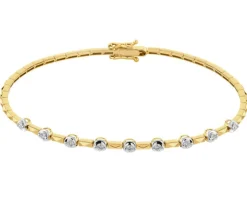 Apart Bransoletka z żółtego złota z brylantami - 19 cm - 0,20 ct - próba 585< Bransoletki Z Diamentami