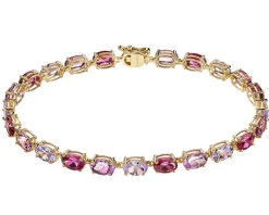Apart Bransoletka z żółtego złota z diamentem, kamieniami szlachetnymi i ozdobnymi - 18 cm - próba 585