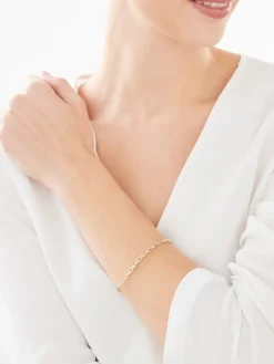 Clearance Apart Bransoletka z żółtego złota z diamentami - 18 cm - 0,02 ct - próba 375
