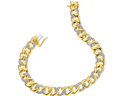 New Apart Bransoletka z żółtego złota z diamentami - 18 cm - 1,50 ct - próba 585
