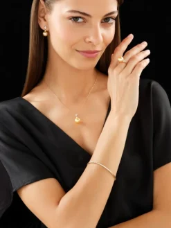 Sale Apart Bransoletka z żółtego złota z brylantami - 18 cm - 0,19 ct - próba 585