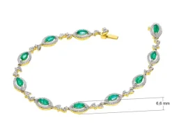 Apart Bransoletka z żółtego złota z brylantami i szmaragdami - 18 cm - próba 585< Wszystkie
