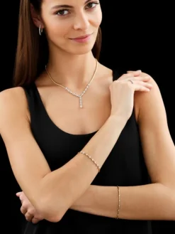 Apart Bransoletka z żółtego złota z brylantami - 19 cm - 0,24 ct - próba 585< Bransoletki Z Diamentami